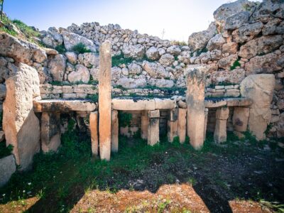 The Ġgantija temples of Malta are among the earliest free-standing buildings known.