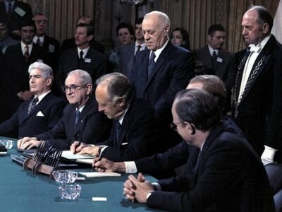 On January 27, 1973, representatives of North Vietnam, South Vietnam, the Provisional Revolutionary Government of South Vietnam (which included the Viet Cong), and the United States signed the Paris Peace Accords, leading to the end of the United States’ active military engagement in the Vietnam War.
