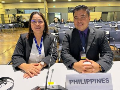 Government delegate Joel Maleon from DENR-EMB and NGO delegate Aileen Lucero from EcoWaste Coalition at ICCM5 in Bonn, Germany