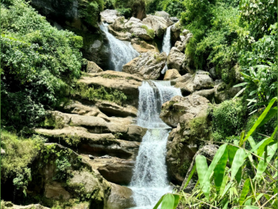 Stairway of waterfalls. Ongong Falls in Taba-ao, Kapangan continues to awe visitors with its unique multi-layer of waterfalls.