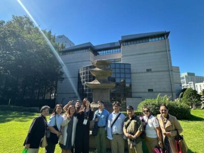 Baguio Central University delegates with Jiu Shin, Yonsei University student ambassador.