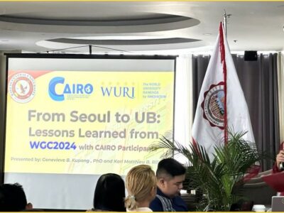 BCU's Dr. Genevieve Kupang shared insights during her presentation, 'From Seoul to UB: Lessons Learned from WGC2024 with CAIRO Participants.' She shared key takeaways and a few pieces of good news from the conference.