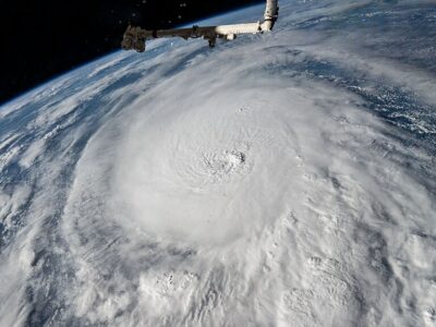 Hurricane Milton, a Category 5 storm at the time of this photograph, is pictured in the Gulf of Mexico off the coast of Yucatan Peninsula from the International Space Station as it orbited 257 miles above. Taken on 8 October 2024