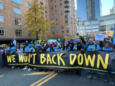 The Protect Our Futures march in New York City on Nov. 9.