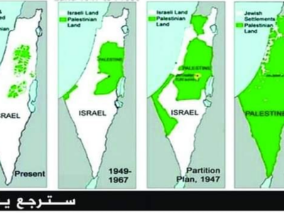 MAPPA DELLA PALESTINA E ISRAELE DALL 1948 AD OGGI