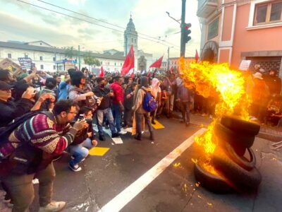 Manifestaciones contra Noboa en Quito