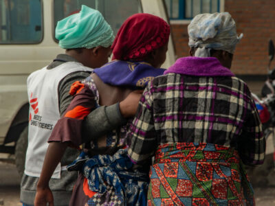 People continue to be displaced due to surging conflict in eastern Democratic Republic of Congo, seeking refuge near Goma. Basic needs such as food, water and sanitation are unmet, and there is a critical lack of measures to protect people from further harm. The lack of security and means to survive has proven particularly dangerous for women, as evidenced by the high number of cases of sexual violence seen in Kanyaruchinya’s health facilities supported by MSF.