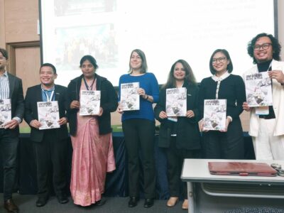 Unpacking Reuse in Asia launch (From L-R); Froilan Grate, GAIA Asia Pacific, Indumathi, Alliance of Indian Waste Pickers, Ame Trandem, Plastic Solutions Fund, Pinky Chandran, Break Free From Plastic, Tiza Mafira, Dietplastik Indonesia, and Rahyang Nusantara, Dietplastik Indonesia and Aliansi Zero Waste Indonesia.