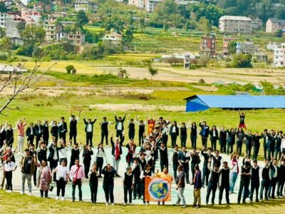 The 3rd World March for Peace and Nonviolence at the Kathmandu University.