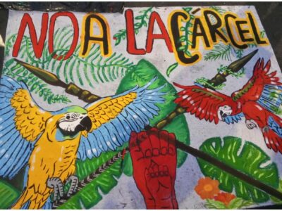 Mural descriptivo del impacto ecológico del proyecto de la mega cárcel en Archidona.