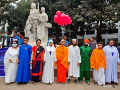 Interfaith harmony picture is celebrated by Department of World Religions and Culture,Dhaka University, Bangladesh