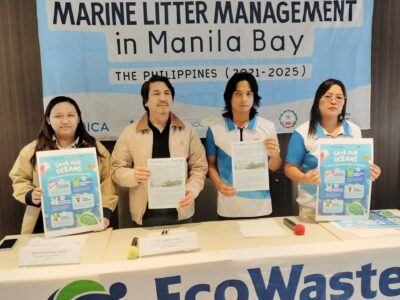 FOR A HEALTHIER MARINE ECOSYSTEM: Representatives from the EcoWaste Coalition and various stakeholders convene in Quezon City to discuss the findings of the 2024 Marine Litter Monitoring Survey Report, highlighting significant progress in reducing marine litter along Manila Bay’s coastline and calling for stronger efforts in waste management and plastic pollution reduction.