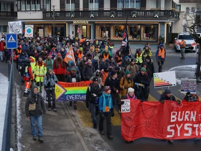 Demonstration in Davos am 19. Januar 2025. (Foto: zVg)