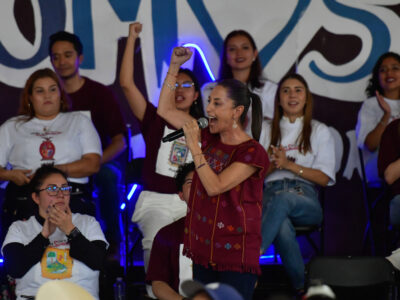 August 19, 2023 Toluca , Mexico : Claudia Sheinbaum Pardo, aspiring coordinator of the Defense of the Fourth Transformation, during her tour of informative assemblies in the State of Mexico, where she met with young people in the city of Toluca. on August 19, 2023 in Toluca, México. (Photo by Arturo Hernández / Eyepix Group)