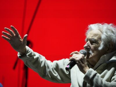 (250513) -- MONTEVIDEO, May 13, 2025 (Xinhua) -- An Oct. 19, 2024 image of former Uruguayan President Jose Mujica delivering a speech during a political rally of then Uruguayan presidential candidate for the Broad Front, Yamandu Orsi, prior to the presidential and parliamentary elections, in Montevideo, capital of Uruguay. Uruguay's former president, Jose “Pepe” Mujica, died on Tuesday at the age of 89 in Montevideo, the president of the Republic, Yamandu Orsi, confirmed on Tuesday.