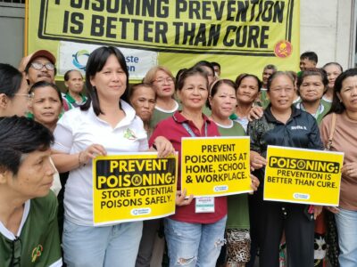BaSiRCA and EcoWaste Coalition members join the annual observance of the National Poison Prevention Week, stressing poisoning prevention is better than cure.