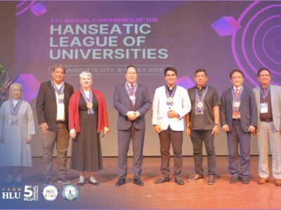 University hosts and distinguished leaders from left to right: Sr. Mila Grace A. Silab,
SPC, SPUD President; Dr. Noel Marjon E. Yasi, NORSU President and HLU President-
elect; Plenary Speaker Dr. Dina S. Ocampo, Professor, University of the Philippiens, Dr.
Aldrin A. Darilag, former CHED Commissioner, plenary speaker Dr. Carl E. Balita,
founder of CBRC, Dr. Robert S. Guino-o II, SU Interim Executive Director for Research,
Publication, and Innovation, Prof. Emeritus Dong-Sung Cho, Honorary President of HLU,
Dr. Steven J. Sumaylo, SSC President. Photo credit: 5th HLU Conference Facebook
Page.