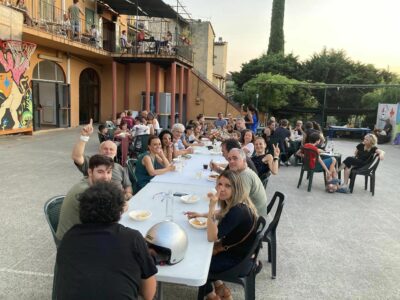 Stefano Cecere comiendo