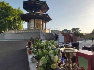 London Peace Pagoda in the preparation phase.