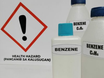 Human exposure to benzene, a carcinogenic substance, increases the risk of developing leukemia and other blood disorders.