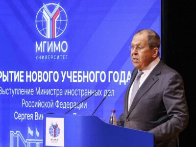 Foreign Minister Sergey Lavrov delivering lecture at MGIMO, Sept. 2025