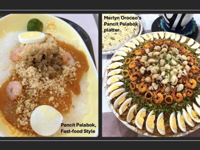 Pancit Palabok, Fast-food and Party tray style.