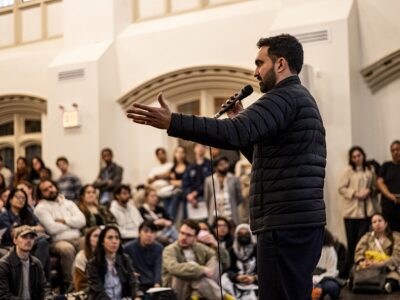 Zohran Mamdani Speaking at a DSA 101 Meeting at the Church of the Village in NYC
