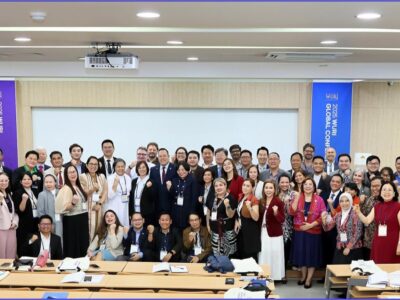 WURI Founder Dr. Dong-sung Cho and WGC 2025 Chair Dr. Jin-Suk Kim with WUNI-Presidents gather for a
commemorative moment at Tongmyong University, symbolizing the global participation of higher education leaders
committed to innovation and excellence. Photo credit: WURI Foundation and Tongmyong University.