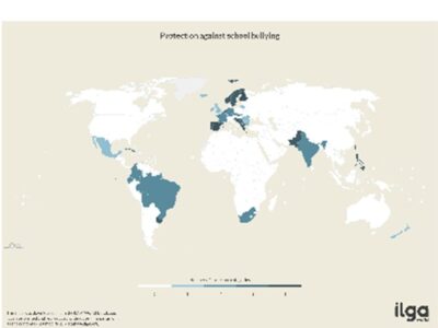 A global map of UN member States with laws protecting LGBTI youth from school bullying  - source: ILGA World Database.