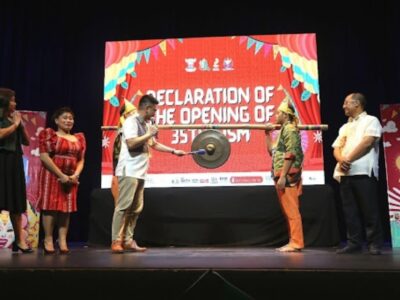 The NLP Secretariat banging the Gong—commemorating the start of LISM 2025 at the Metropolitan Theater on November 5, 2025.