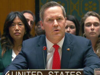 US Ambassador Mike Waltz addresses the UN Security Council meeting on a resolution authorizing a Board of Peace and an International Stabilization Force in Gaza.